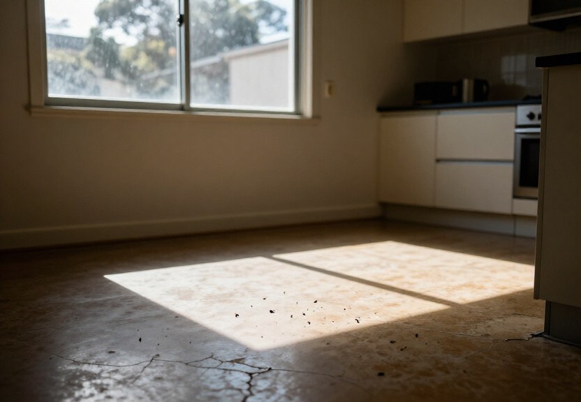 Cockroach infestation in a Kingsgrove kitchen before treatment